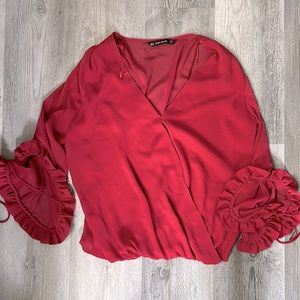 Women’s Zara red blouse